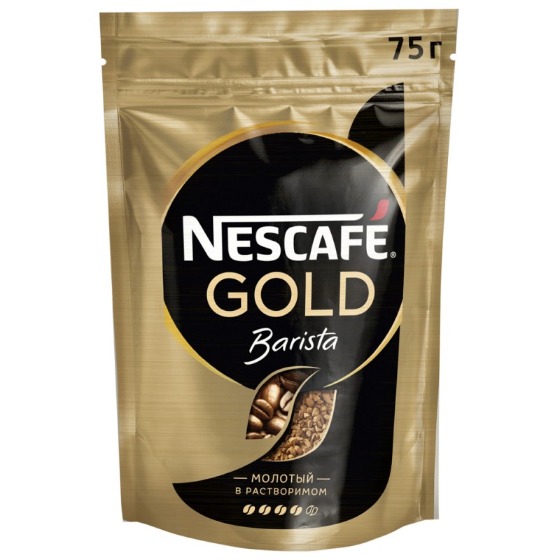 Nescafe gold пакет. Nescafe Gold Barista 75г. Кофе Nescafe Gold 75г. Кофе Нескафе Голд 75г м/у. Нескафе Голд бариста 75 гр.
